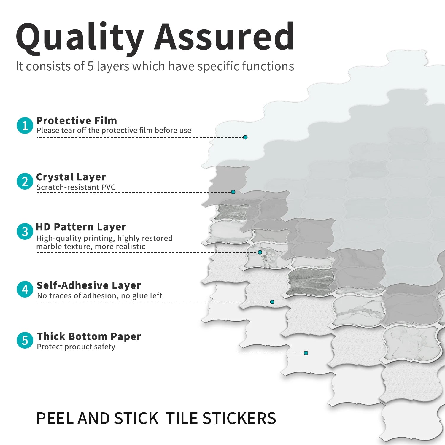 Nhãn Dán Vân Đá Xám Chống Nước DIY Nhà Bếp & Phòng Tắm