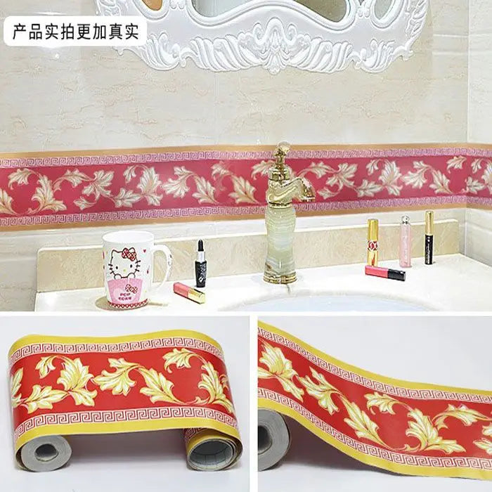 Waterproof PVC Wall Panels Self-Adhesive Skirting Board - Bathroom Safe Tile Border Sticker for Shower Corner Guard