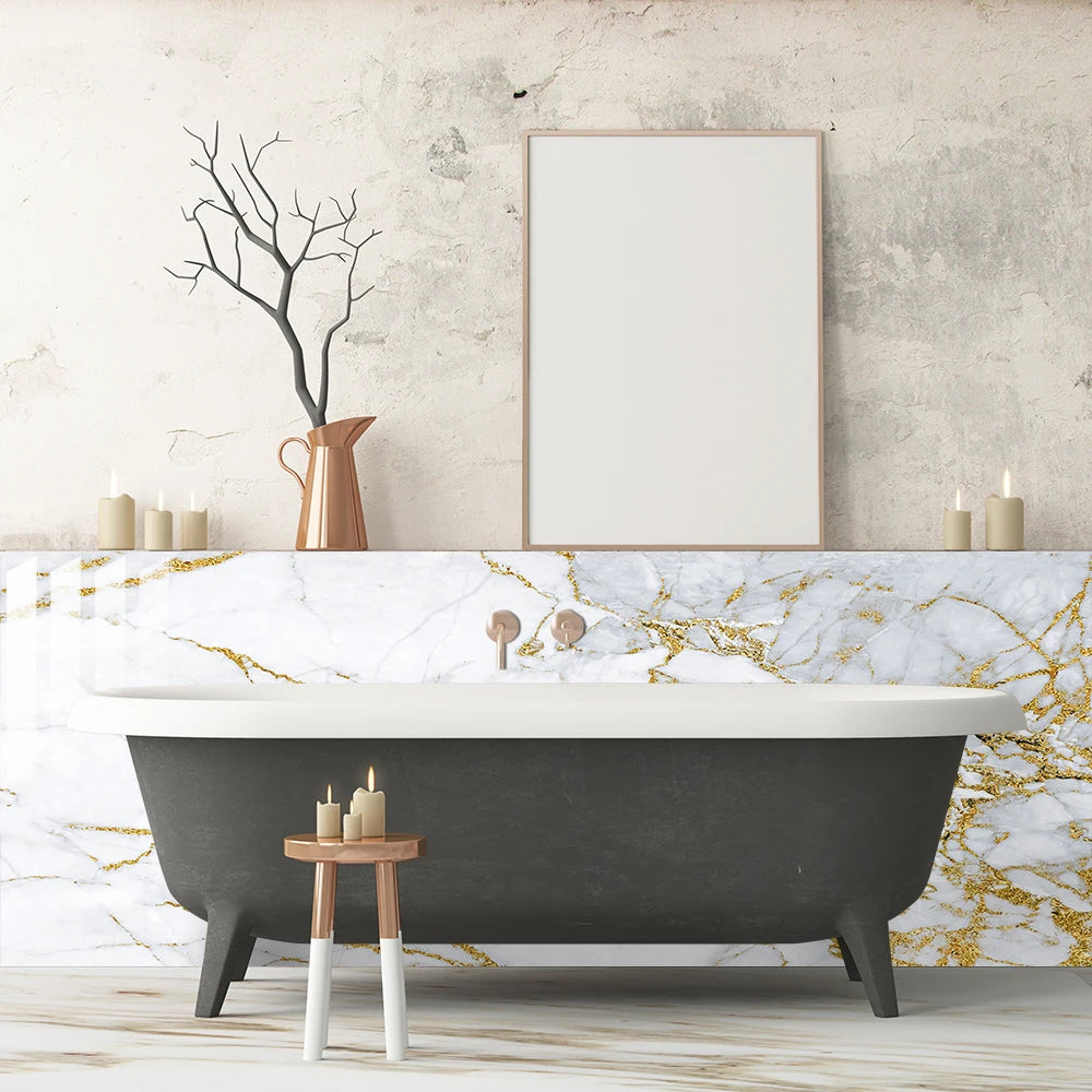 Set of 10 Decorative Oil-Resistant Yellow and White Tile Stickers