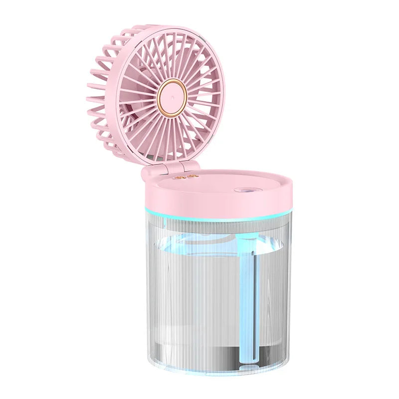 Spray cooling fan mini electric fan Summer Humidification spray fan portable mobile mini humidification fan