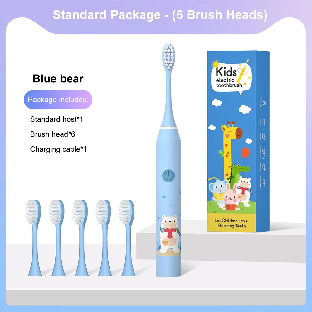 Bàn Chải Đánh Răng Trẻ Em Siêu Âm Vui Nhộn IPX7 - Daisan Mart