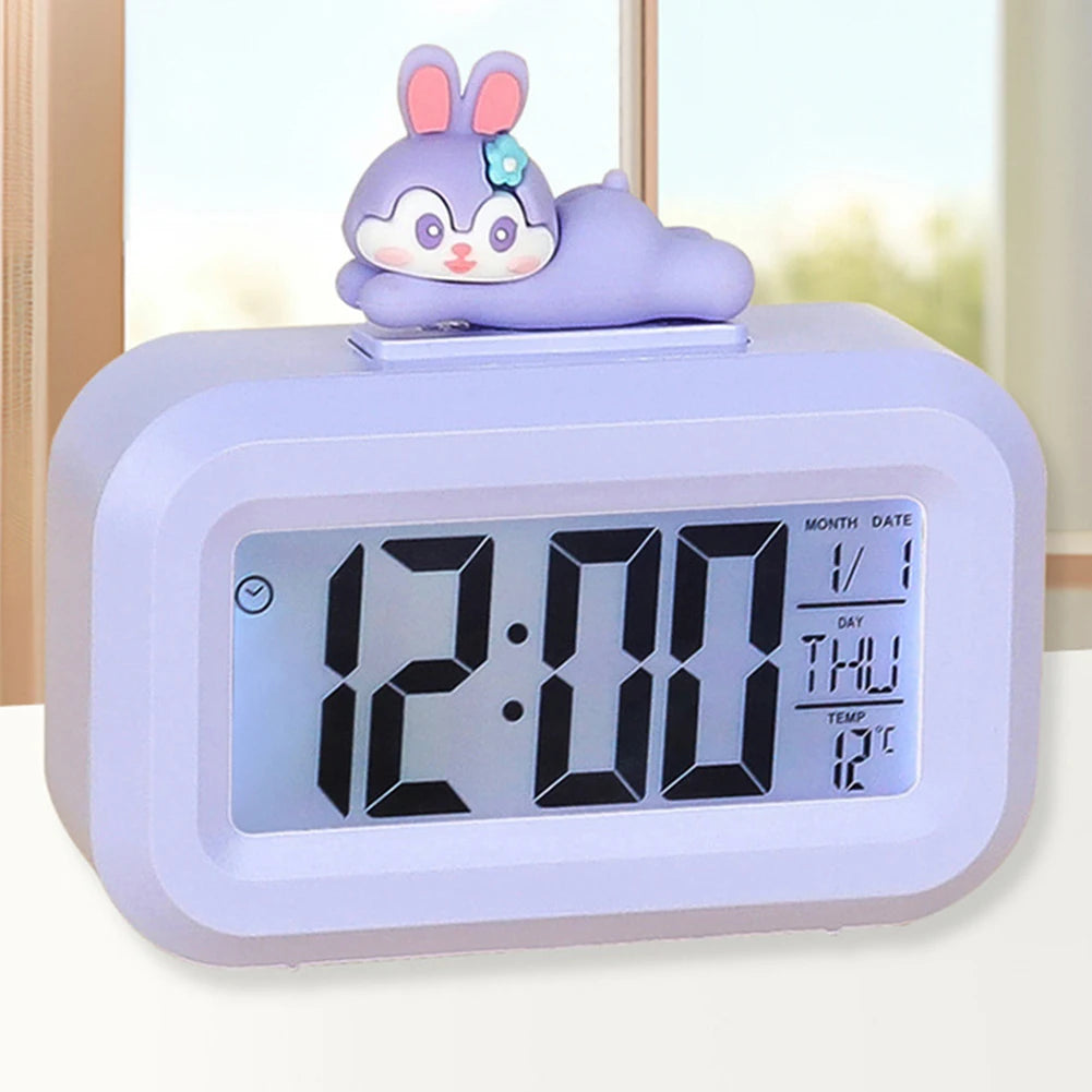 Đồng Hồ Báo Thức LED Hoạt Hình Đa Năng Cho Học Tập