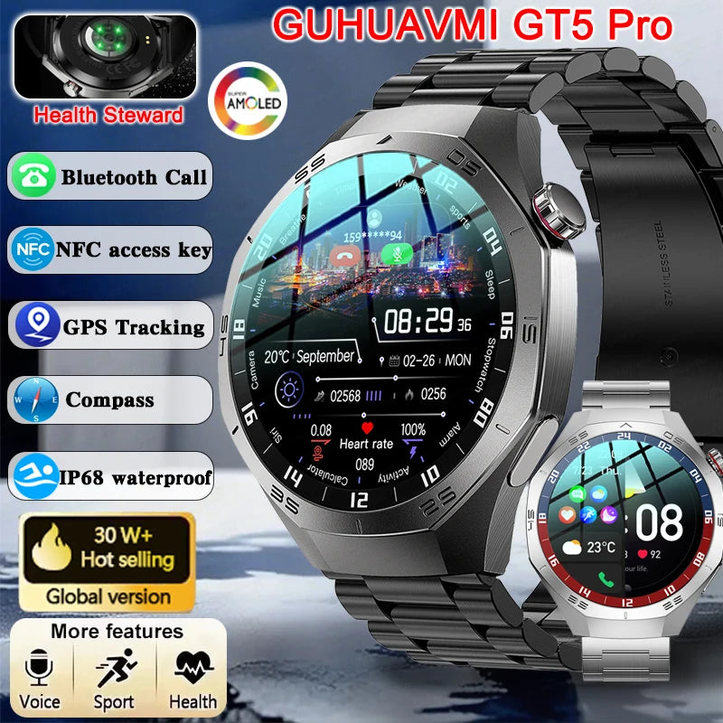 Đồng hồ thông minh GUHUAVMI GT5 Pro GPS, gọi BT