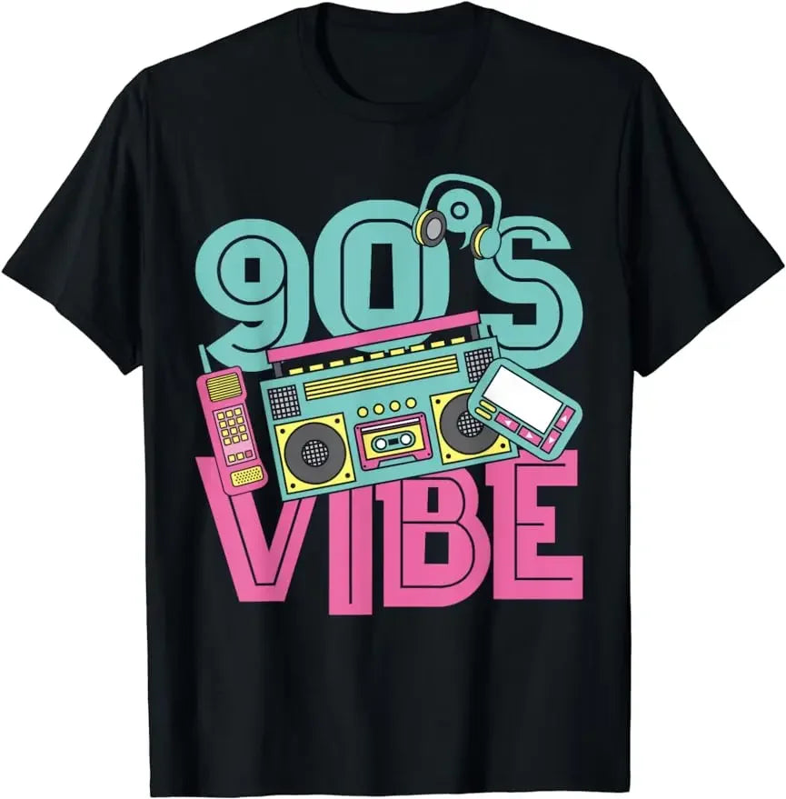 Men's and Women's Vintage 90s Style T-Shirts with 90s Music
