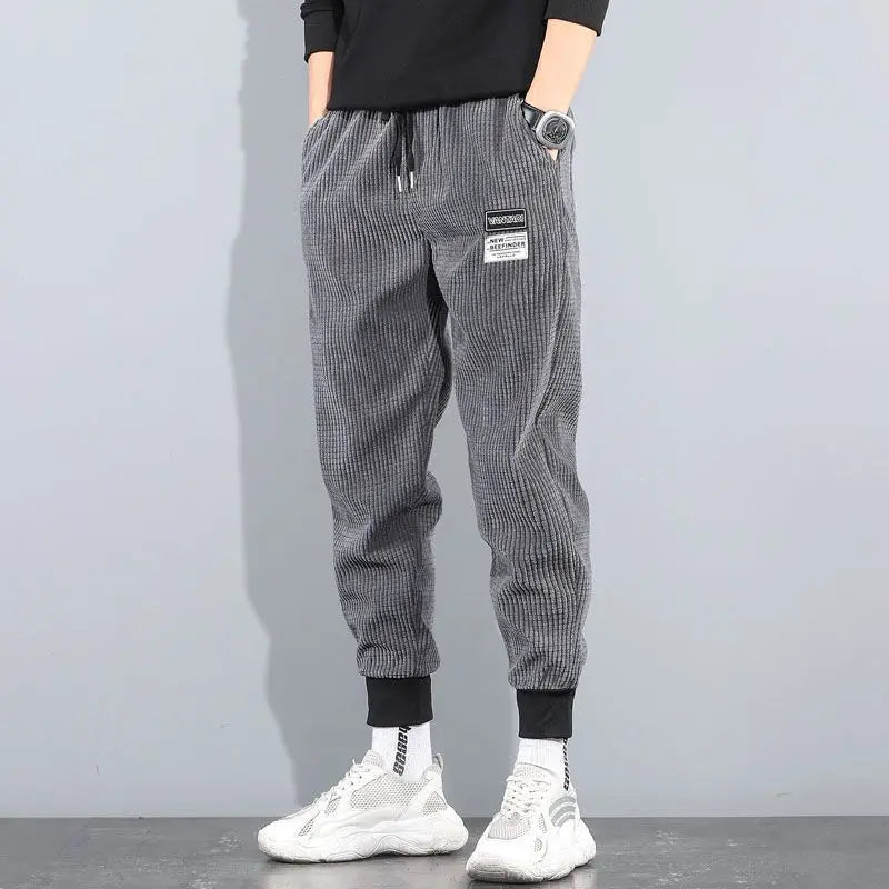 ###Korean Men's Jogger Pants Spring and Autumn: Simple Fashion
