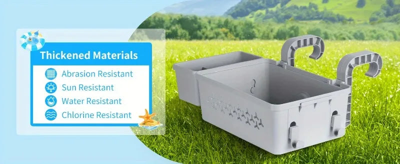 Giỏ Đựng Đồ Bên Hồ Bơi Kèm Khay Cốc Tiện Lợi