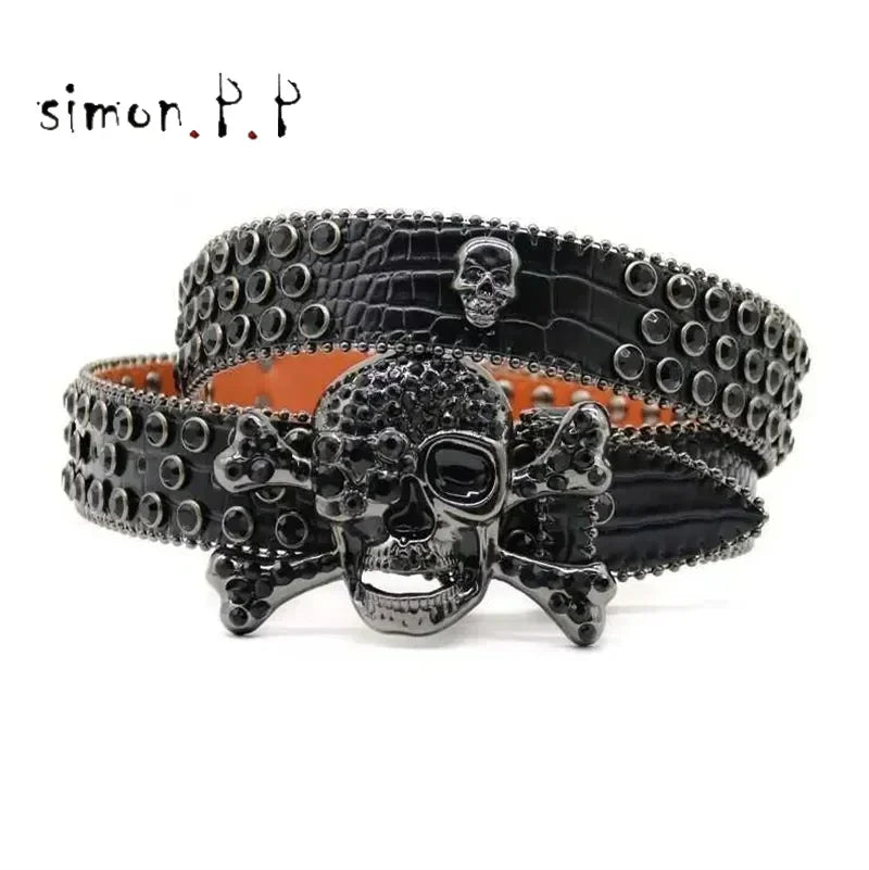 BB Simon belt with luxurious rhinestones for men and women