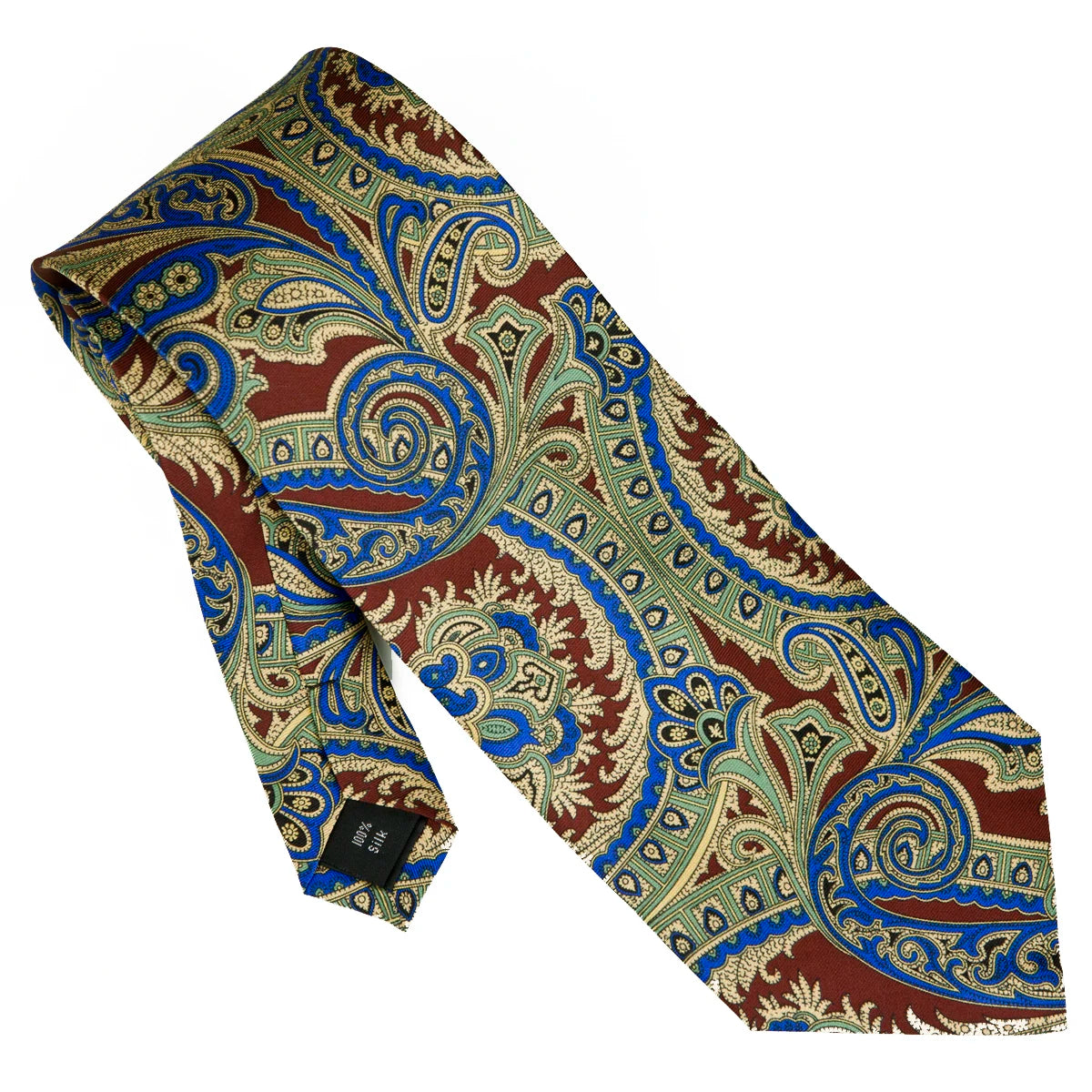 復古領帶，10厘米，100%真絲，抽象圖案