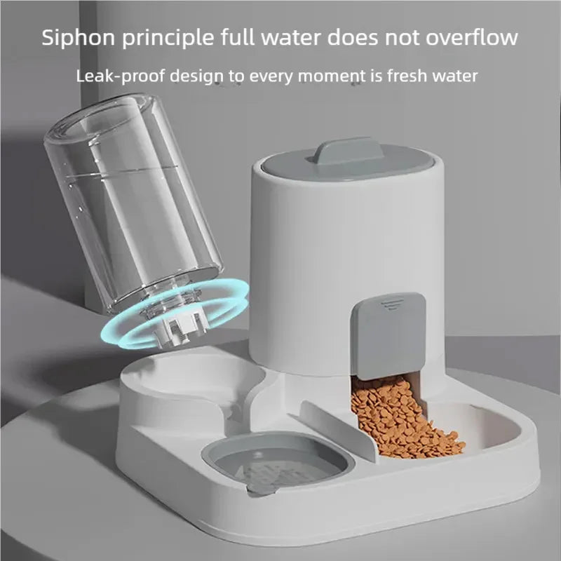 Automatic Pet Feeder And Water Dispenser Two-in-One Bowl Large Capacity For Cats Dogs Smooth Feeding System Pet Supplies - Daisan Mart
