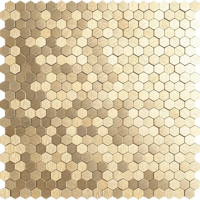 Mosaic Decorative Wall Stickers Aluminum-plastic Panel Self-Adhesive Moisture-proof Fireproof Bathroom Hexagon Tile Decoration