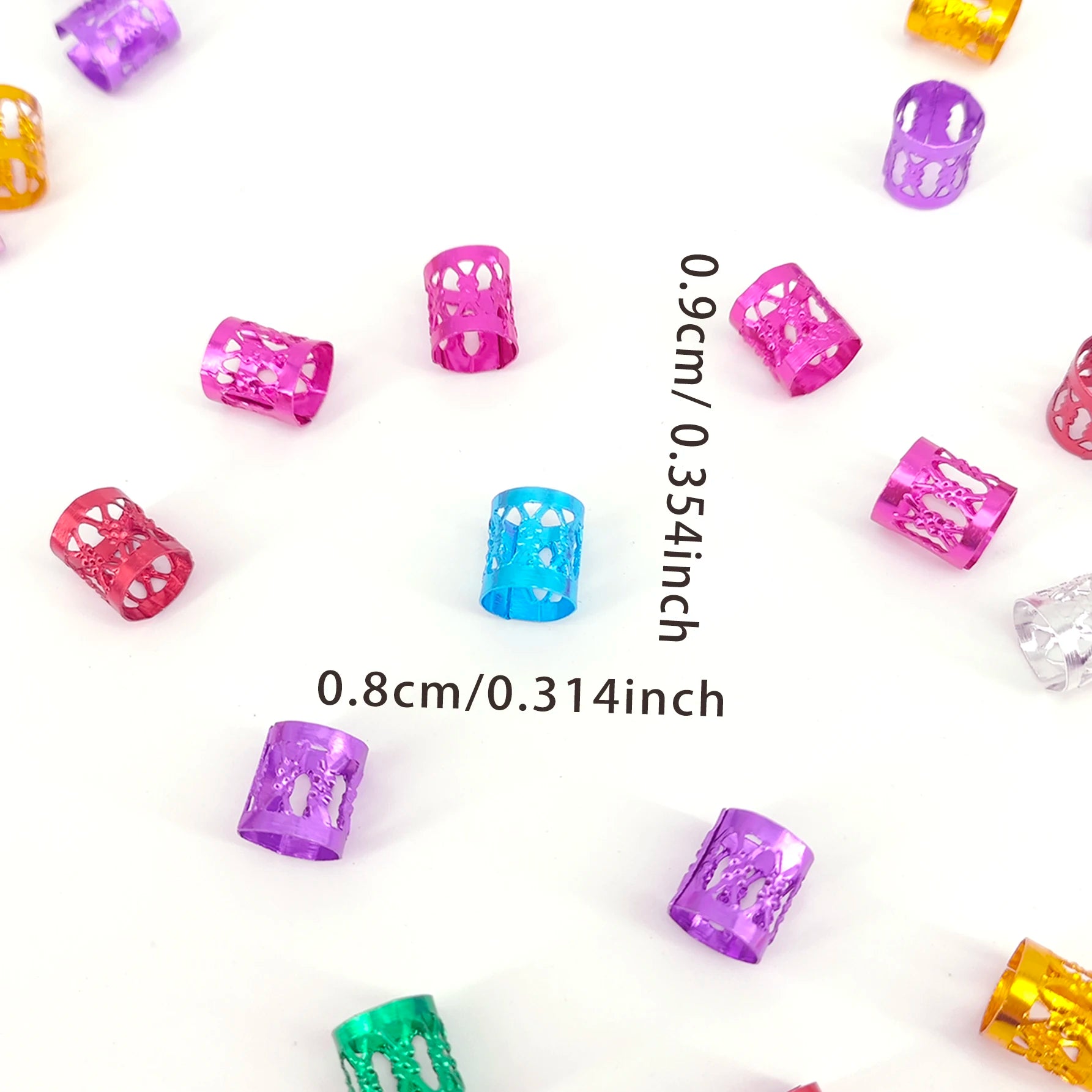 100 Piece Hair Rings - Multi-Color for Tet &amp; Curly Hair