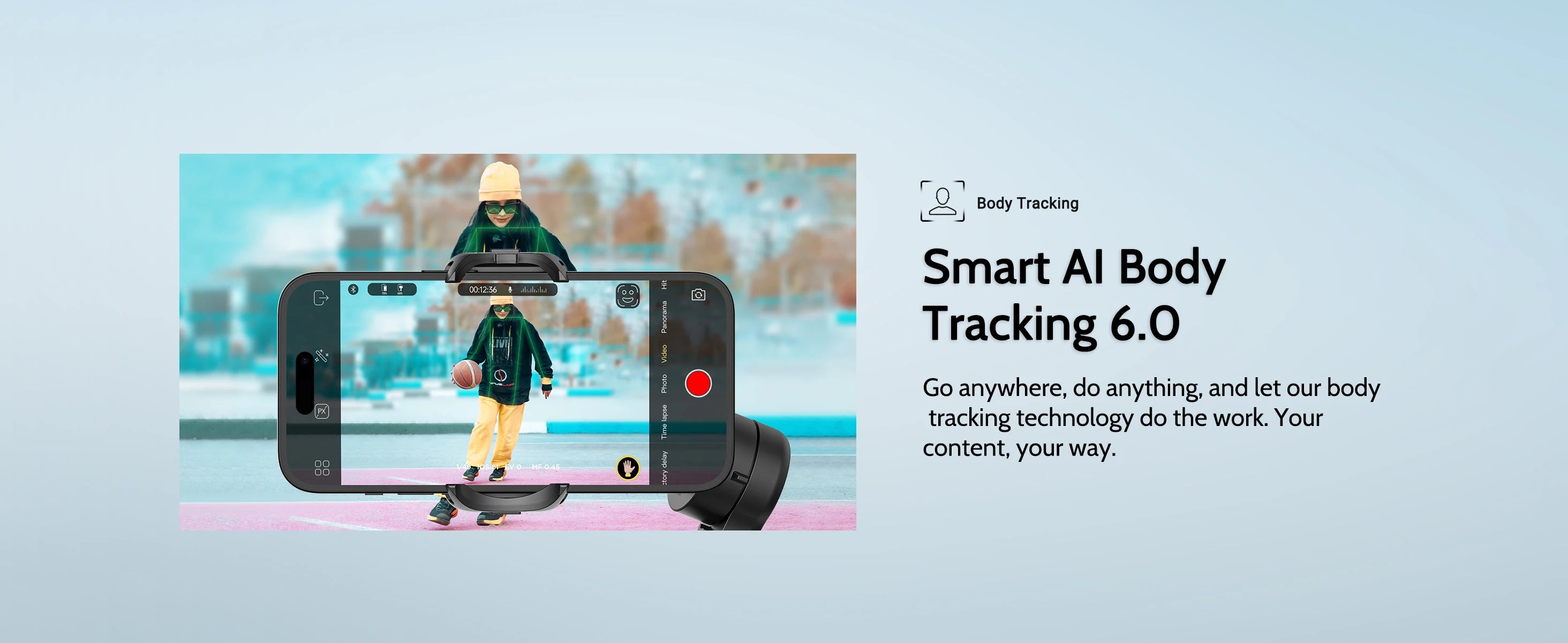 AOCHUAN Smartphone Gimbal Stabilizer OLED screen with LED lights 3-axis gimbal Stabilizer for Android and iPhone Smart XproBlack