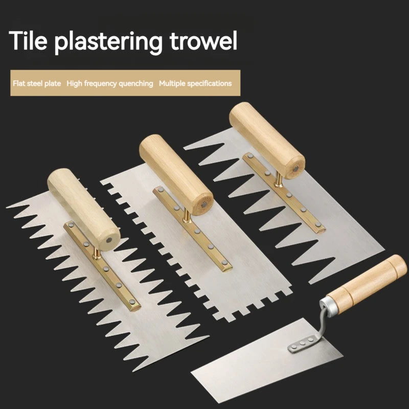 Serrated Trowel Tile Tiling Tool for Masons Workers Auxiliary Plastering Decoration Toothed Knife Ceramic Widened Large Boards