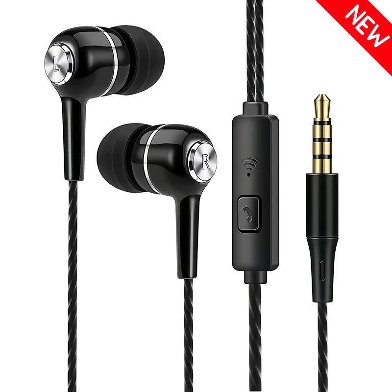 3.5mm HIFI In-Ear Headphones Strong Bass Gaming Mic