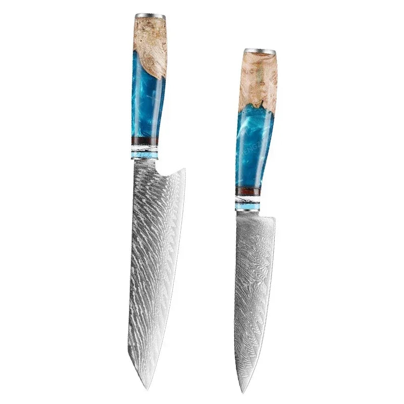 Bộ Dao Bếp Damascus Nhật Bản - Sắc Bén, Đa Năng