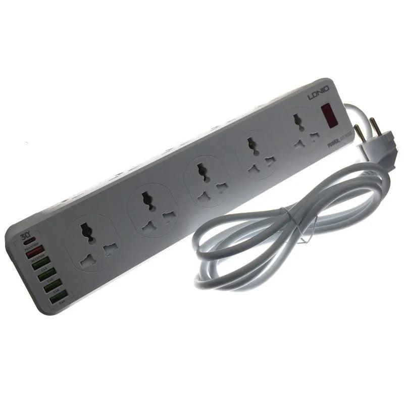 Ổ Cắm Đa Năng 10 Lỗ 4 USB 1 Cổng Sạc Nhanh Type C