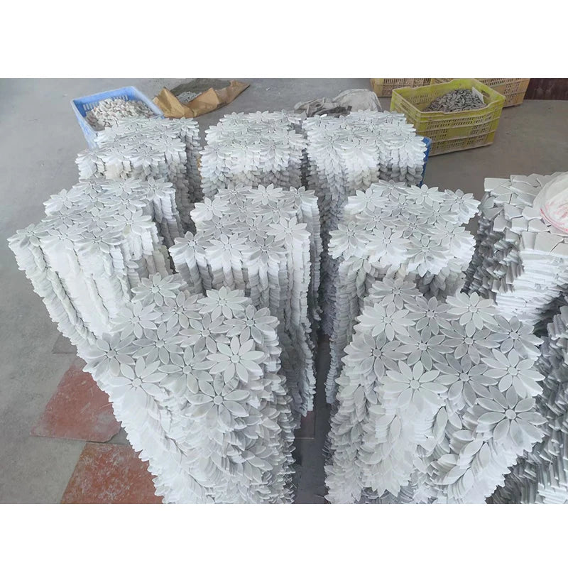 Factory direct sales stone mosaic marble background wall parquet bed and breakfast restaurant kitchen bathroom daisy petal