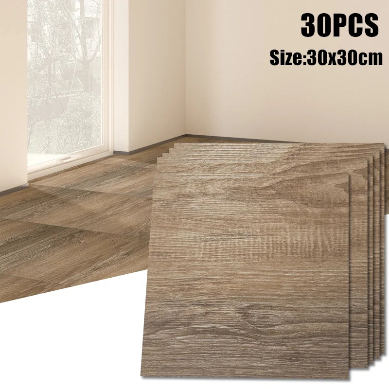 Self-adhesive Wood Grain Floor Stickers Peel &amp; Stick Indoor Wall and Floor Decoration Renovation Sticker Waterproof Wall Sticker