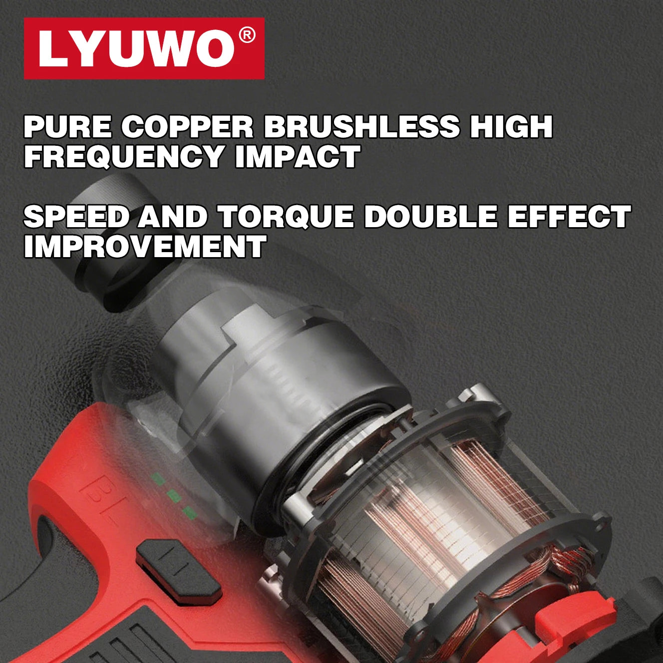 21V LYUWO Cordless Electric Screwdriver/Impact Wrench: Brushless, Rechargeable, LED Light, Fits Makita Battery