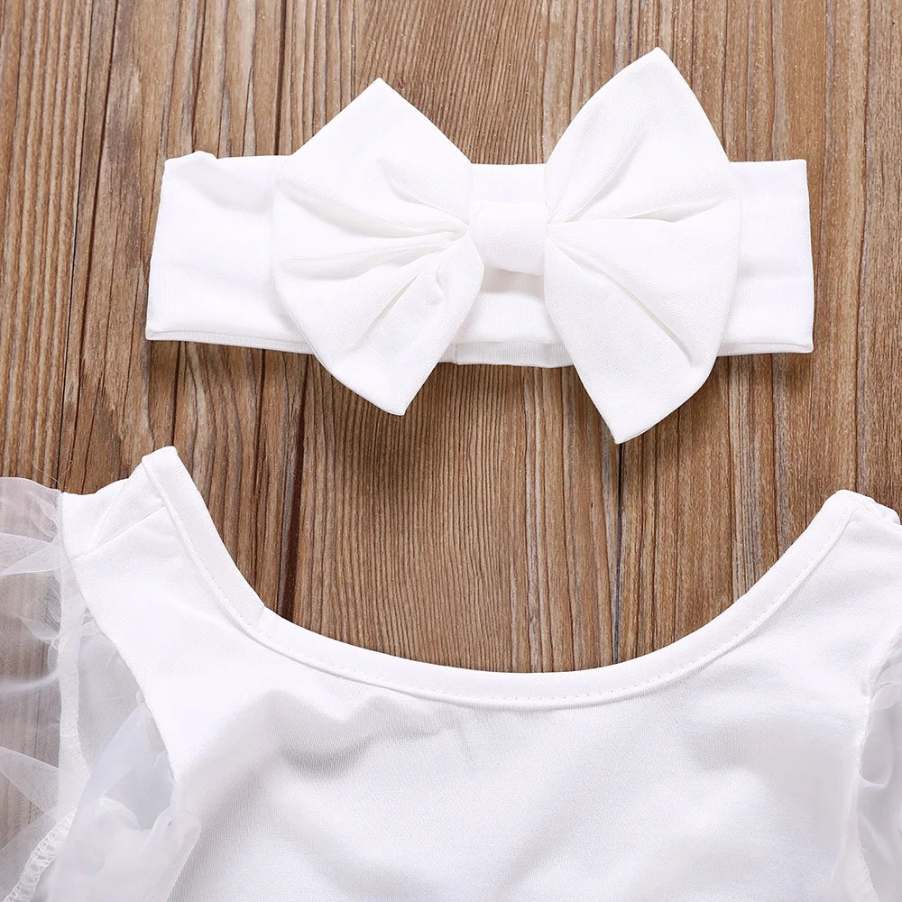 Cute Baby Girl Long Sleeve Bodysuit &amp; Headband