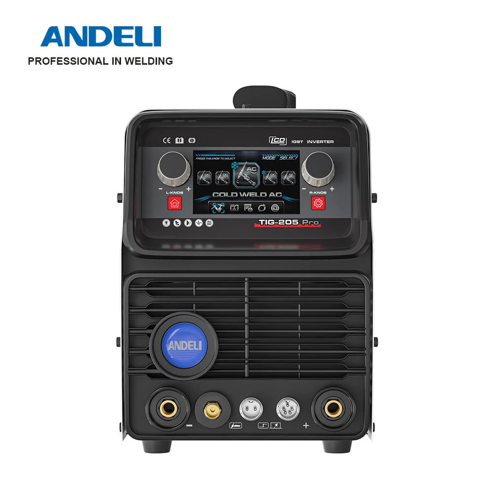 ANDELI AC/DC TIG Welding Machine TIG Pulse Stick/Spot/Aluminum Welding/Cold TIG Welder Square/Trapezoid/SINE Wave MultiProcess - Daisan Mart