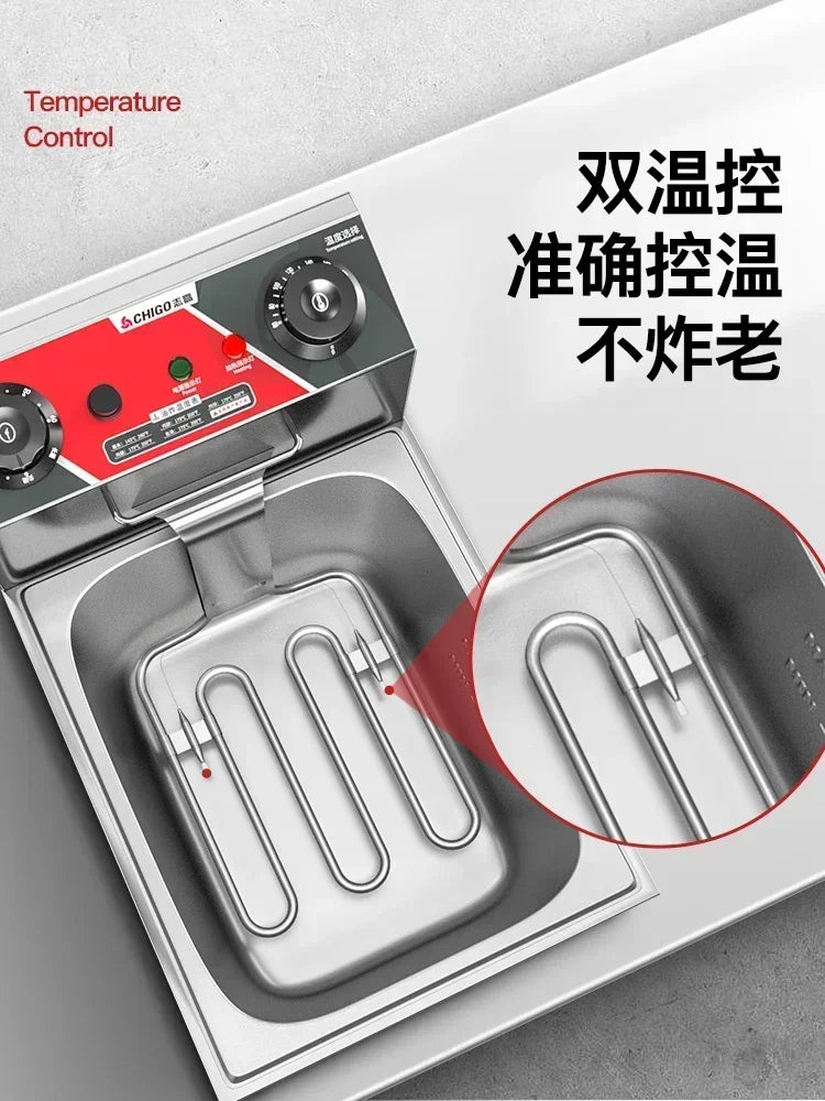 220V Fryer Electric Cookware for Kitchen Deep French Fries Commercial Fryers Frying Oil Cooker Timer Arfrai 10L Ar CW