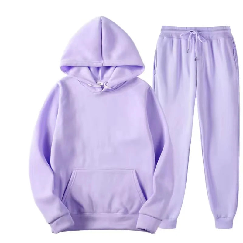 2-Piece Autumn Winter Active Unisex Sportswear Set