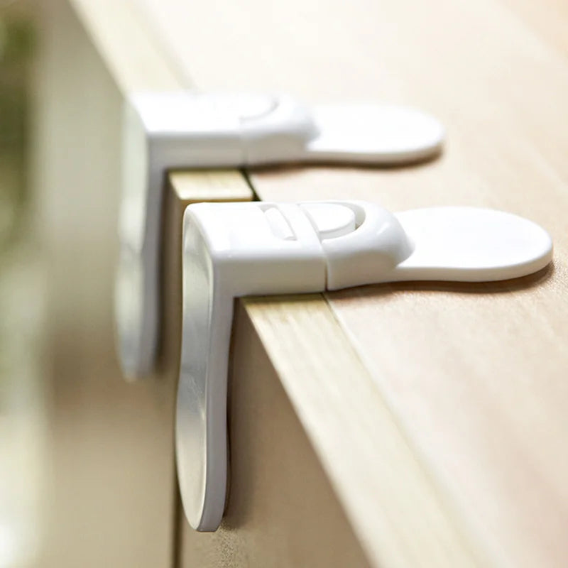 Baby Safety Drawer Lock Anti-Pinching Hand Cabinet Drawer Locks Plastic White Safety Buckle for Children Kids Protection - Daisan Mart