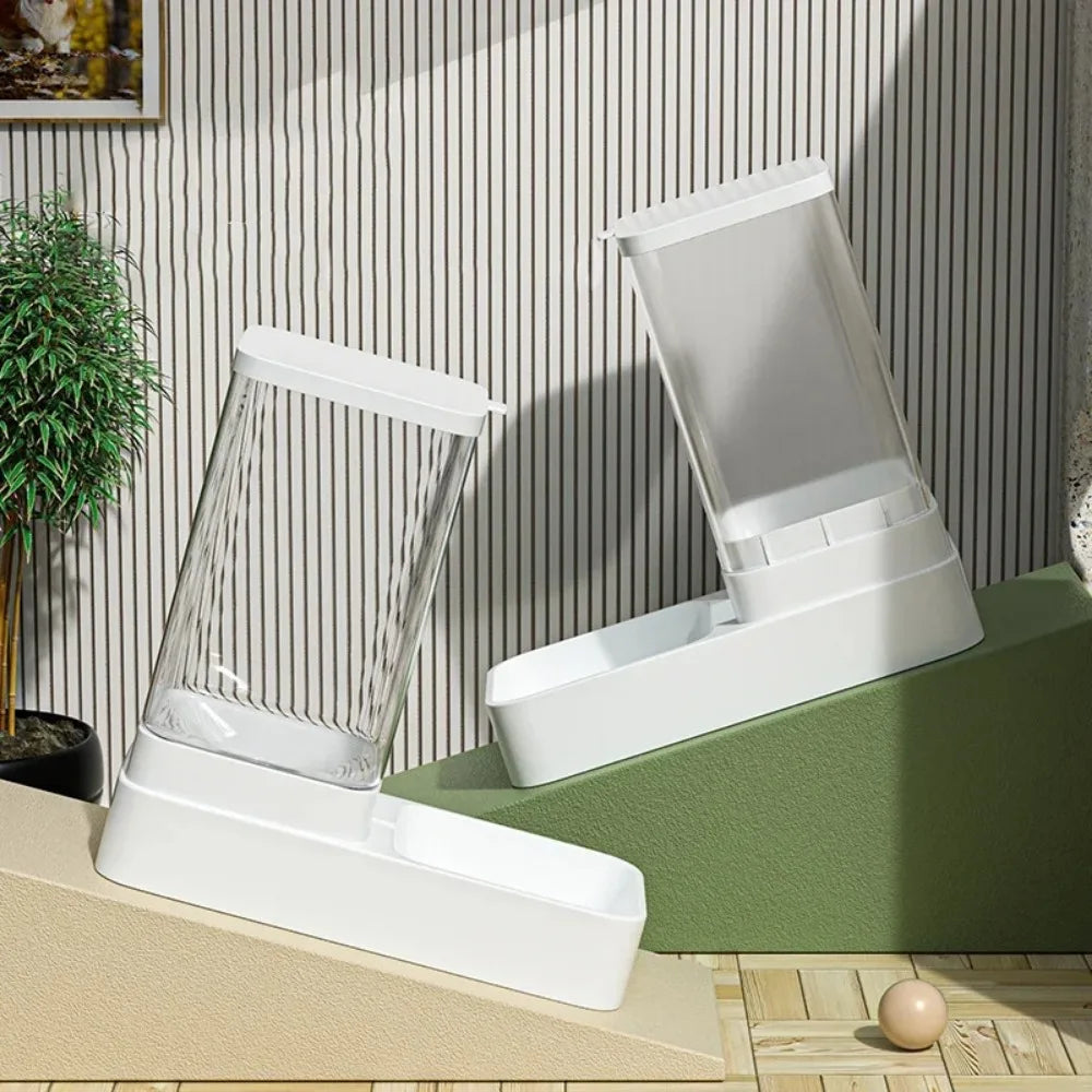 Pet automatic feeder cat water dispenser dog bowl medium-sized dog feeding water feeding basin combination food storage bucket - Daisan Mart