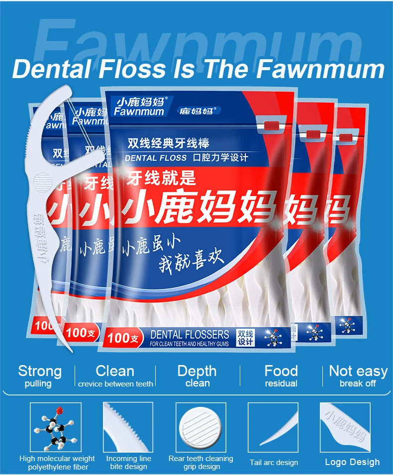 Fawnmum 2-Layer Dental Floss - Family Box 1000C