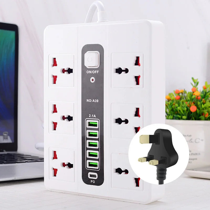 Smart Multi-function Socket Fast Charging USB Long