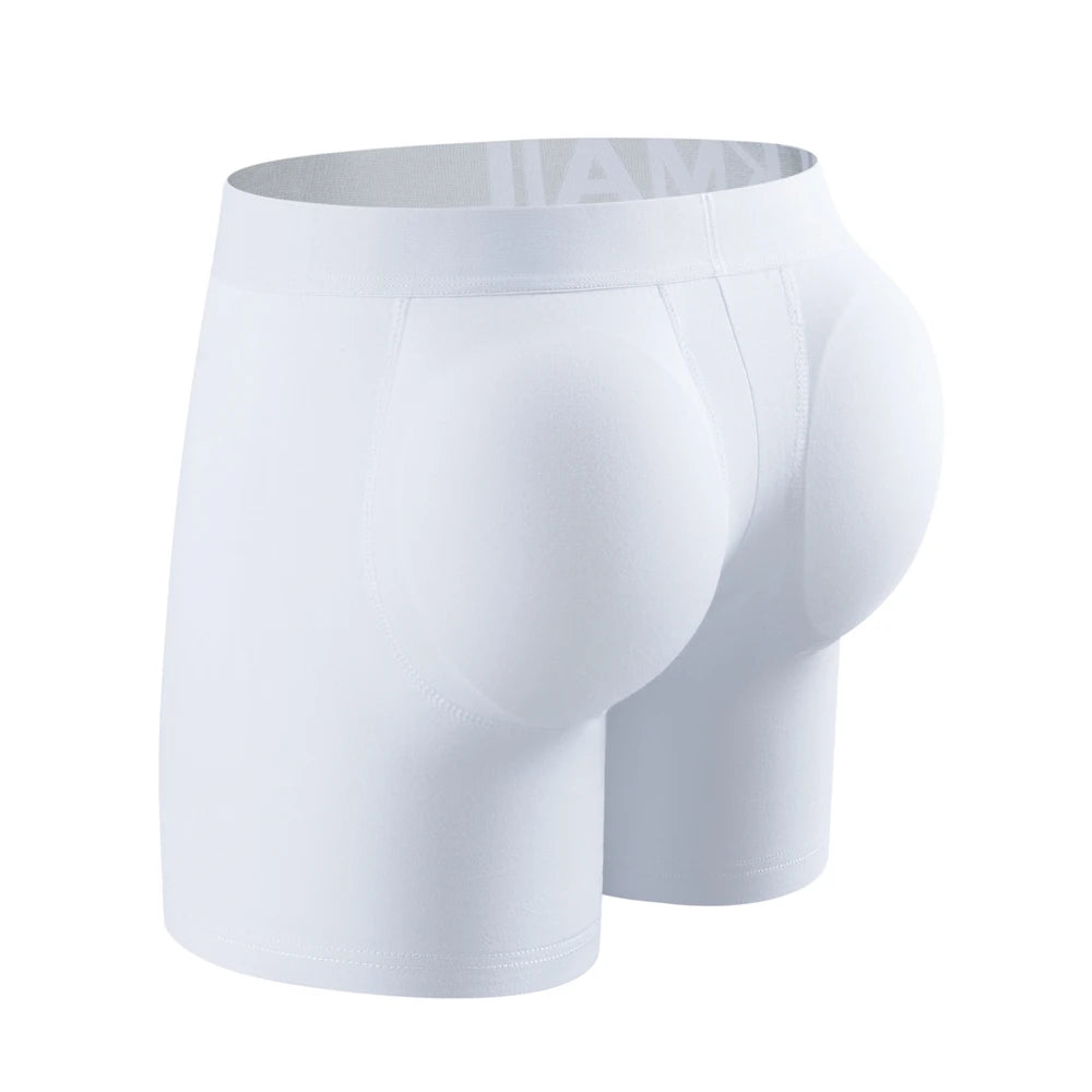 Men's Breathable Cotton Padded Butt Underwear with Removable Pads