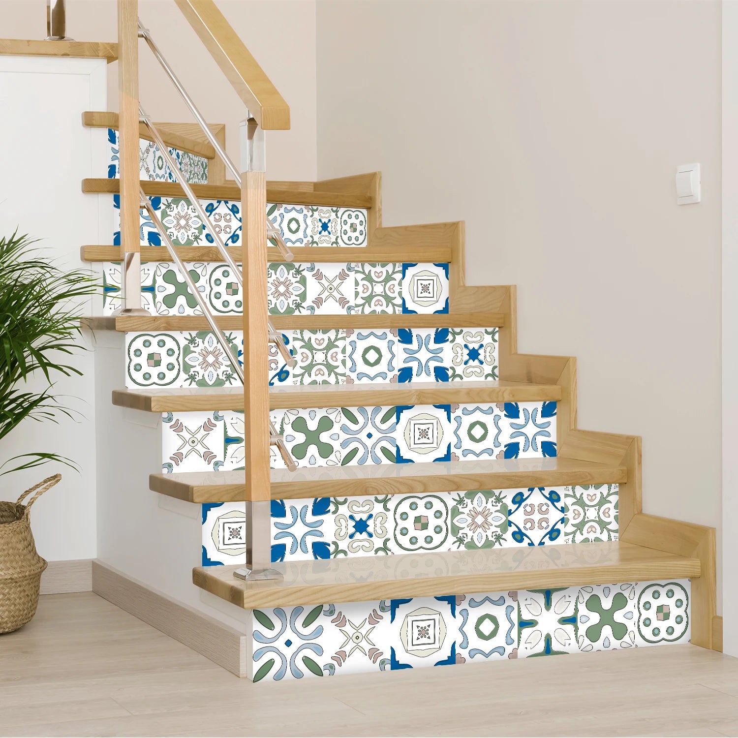 24 pieces of Mandala Pattern Glossy Self-adhesive Tile Stickers for Kitchen and Bathroom Removable Waterproof 3D Wall Decal