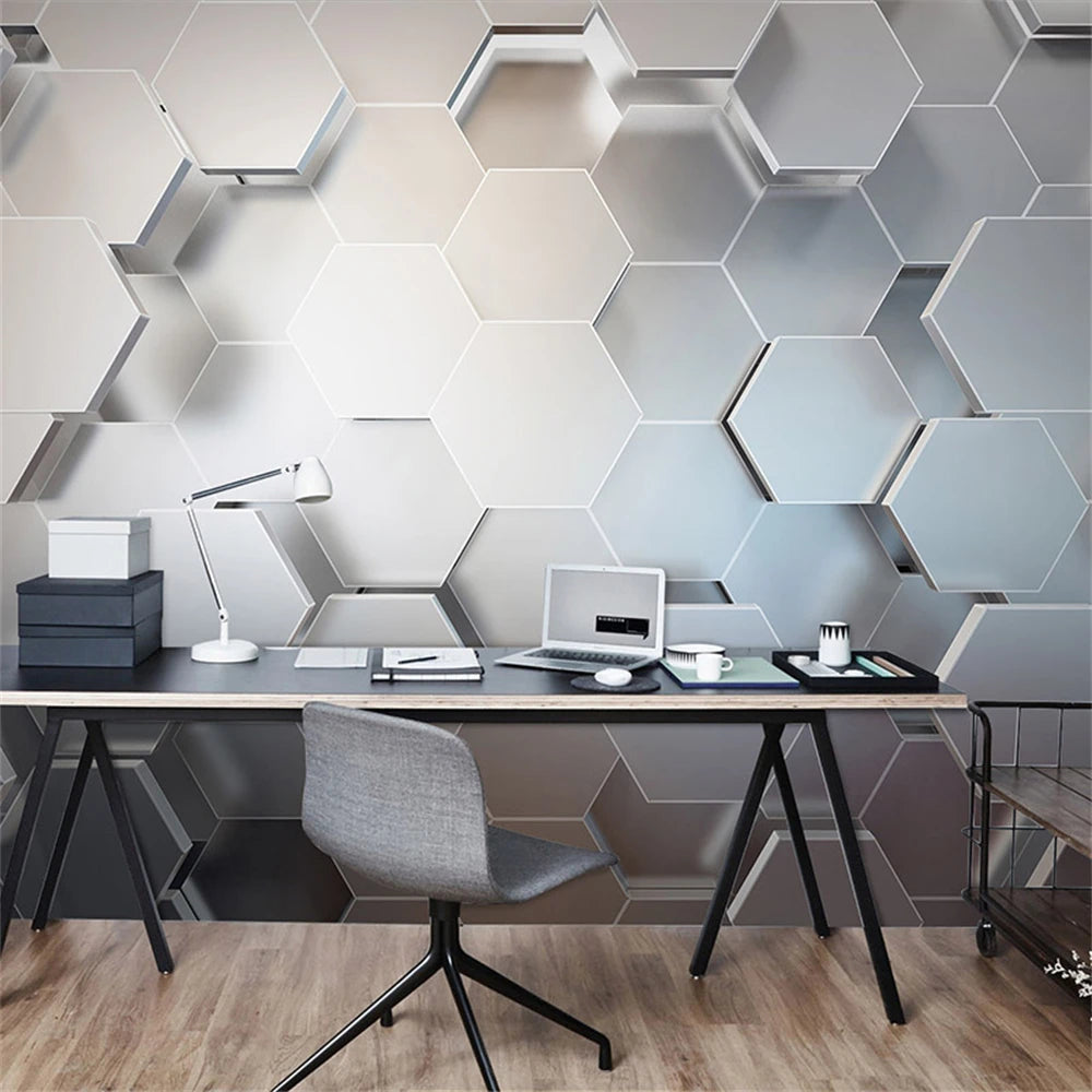 Custom papel de parede 3d background Geometric figure bump wallpaper barber shop office front desk wall paper home improvement