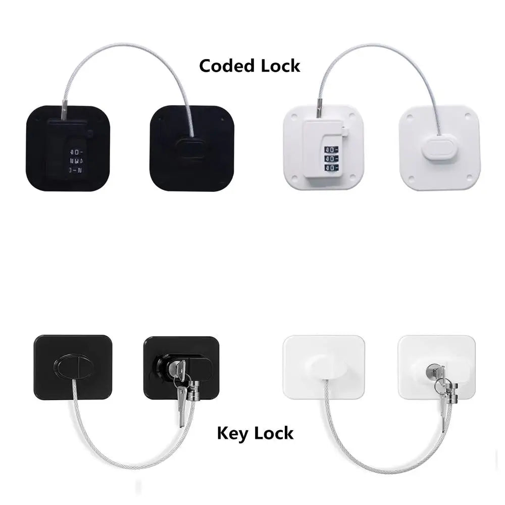 Baby Safety Refrigerator Lock With Keys or Coded Lock Infant Cabinet Locks Sliding Closet Door Lock Children Protection - Daisan Mart