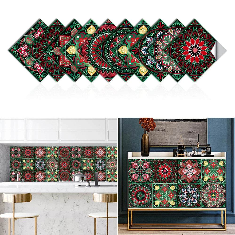 10 Pieces PVC Blue Gray Brick Wall Stickers