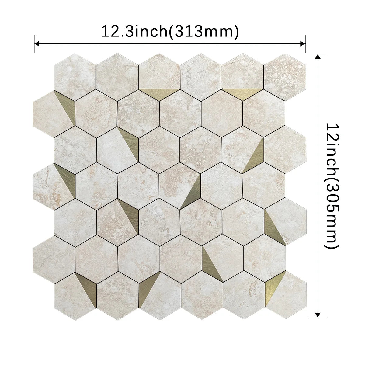Tấm Ốp Tường Chống Nước Tự Dính Kim Loại & Đá 50cm