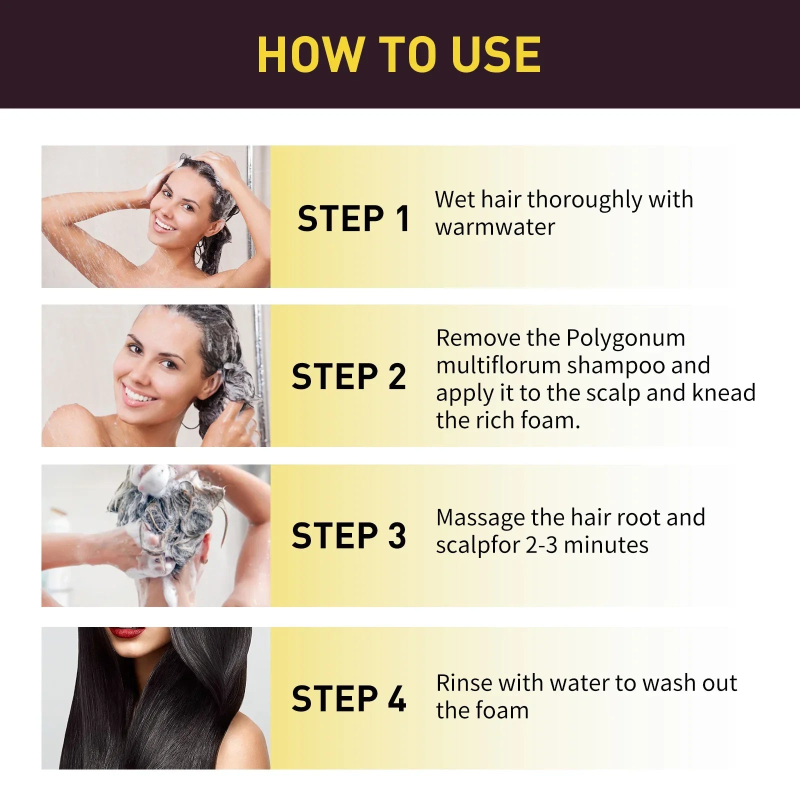 3in1 Black Dye Shampoo: Restores &amp; Softens Hair