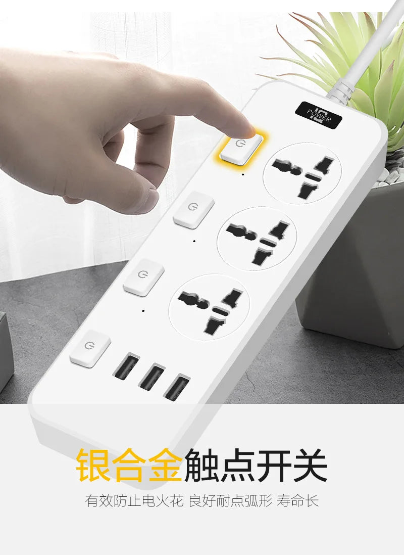 Ổ Cắm Đa Năng Quốc Tế 2m Có USB Tiện Lợi Gia Đình - Daisan Mart