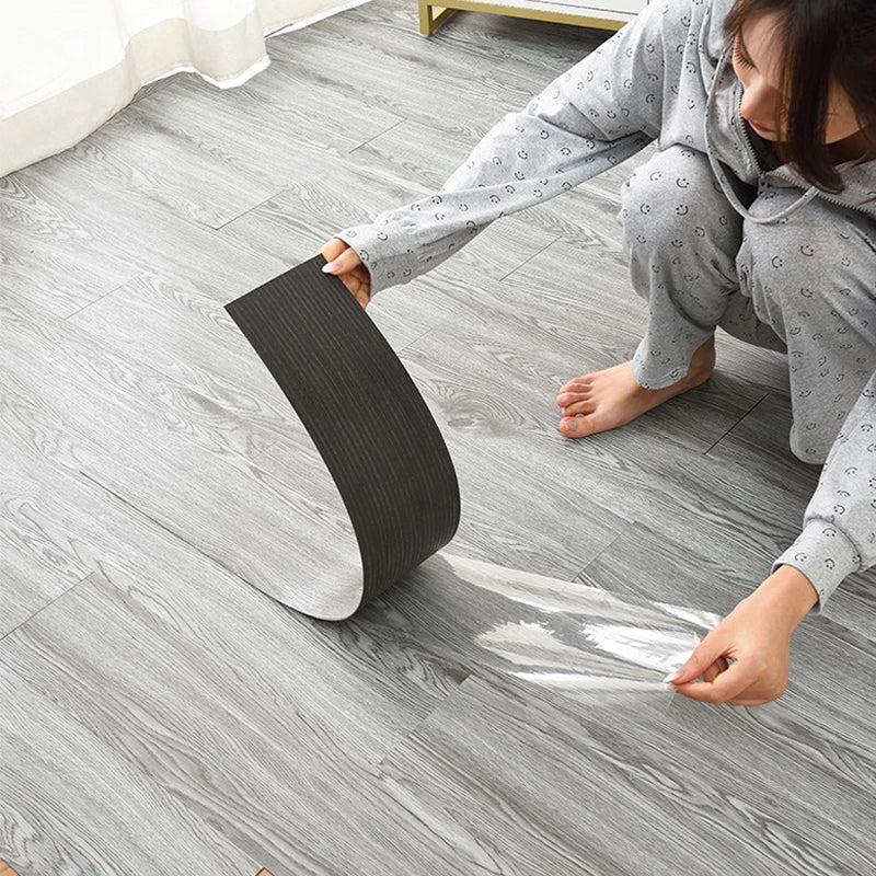91x15cm 3D Self-adhesive floor sticker Thicken Wood Grain Floor Wallpaper 3d Wall Sticker Waterproof room wear-resistant sticker