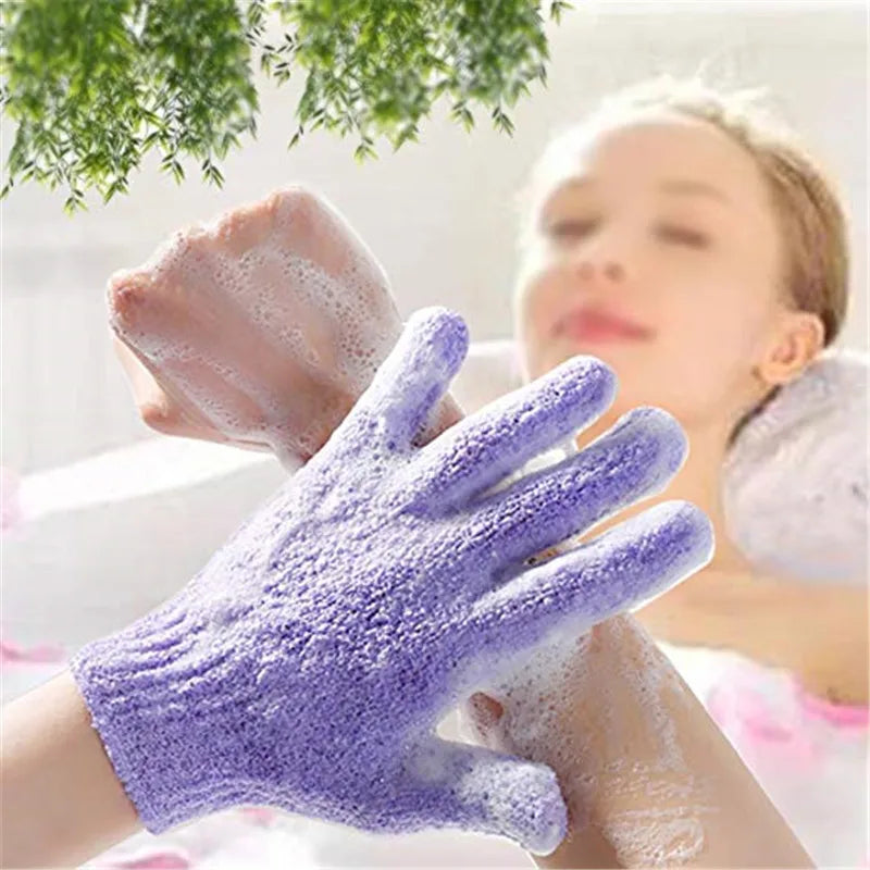 5/10 New Pieces Exfoliating Bath Gloves Double Sided Bath Gloves for Beauty Spa Massage Skin Shower Scrubber Bathing Accessories