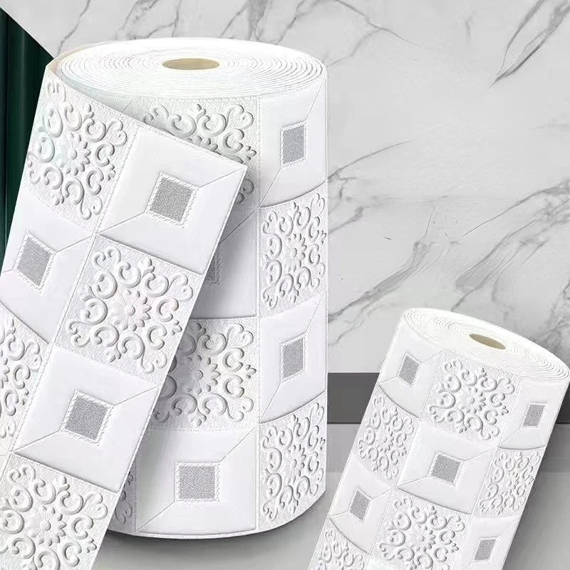 10M stickers Self-Adhesive Panels 3D Soft Crash Foam Wallpaper Imitation Brick Wall Stickers Home Living Room Kid Bedroom Decor