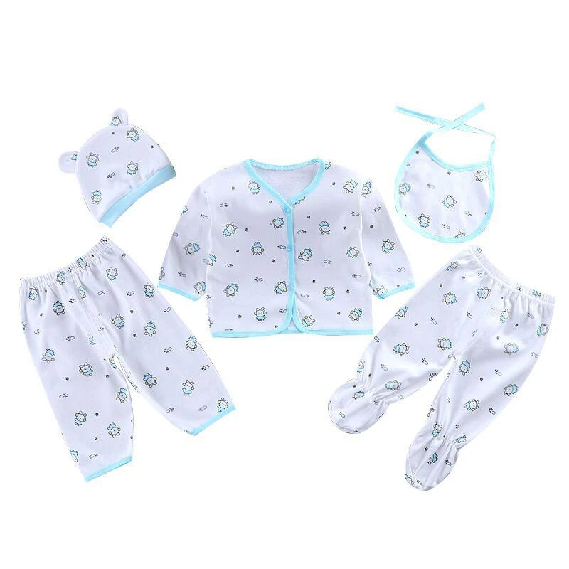 Bộ Đồ Sơ Sinh Baby Mềm Mại: Áo, Quần, Yếm, Mũ