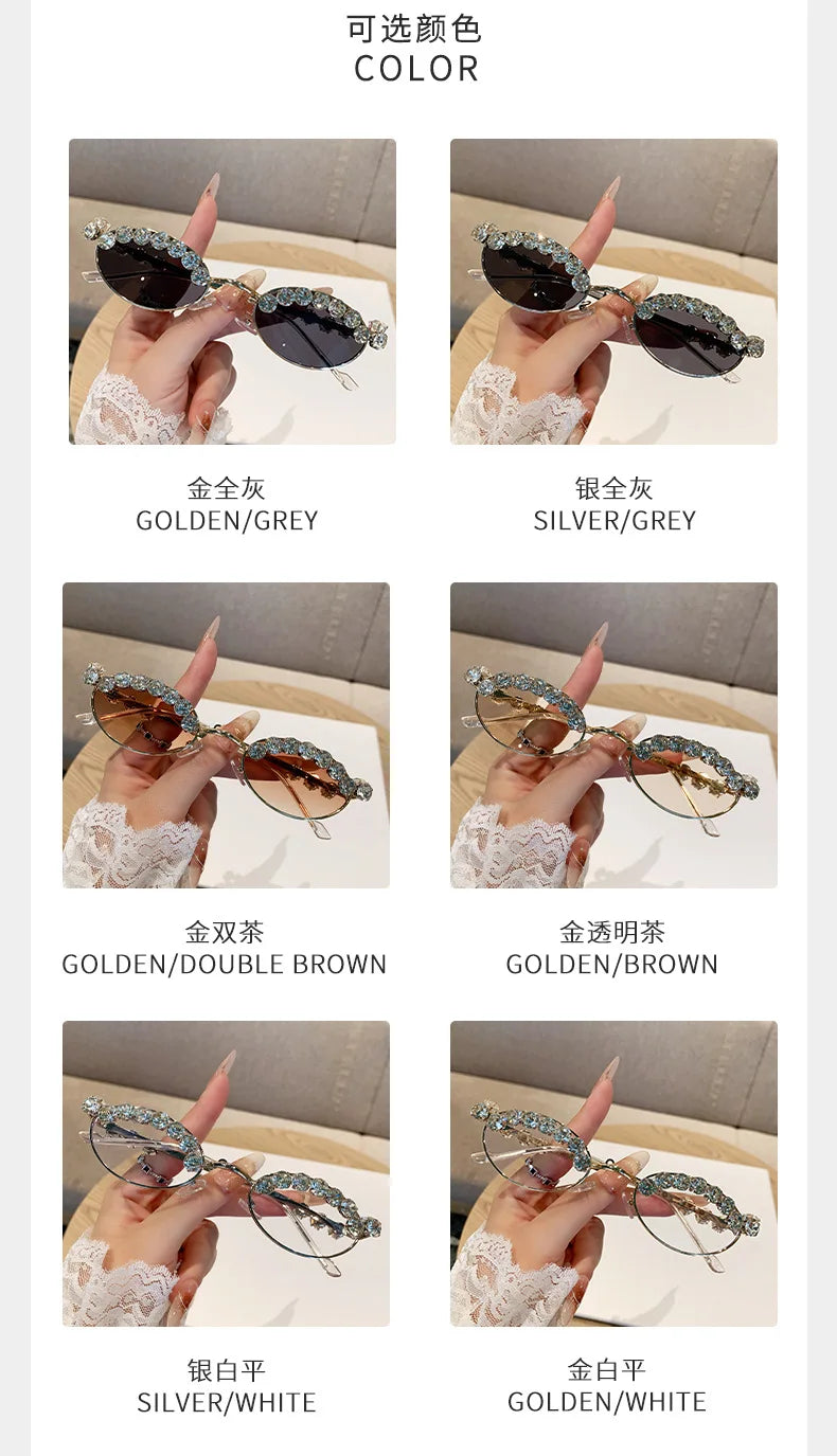 High-end Diamond Oval Women's Sunglasses 2025