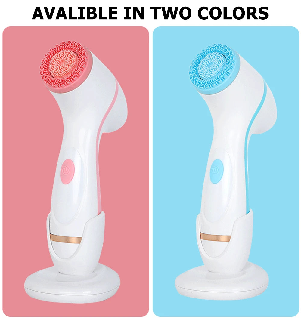 3-Head Ultrasonic Facial Cleanser for Deep Cleansing