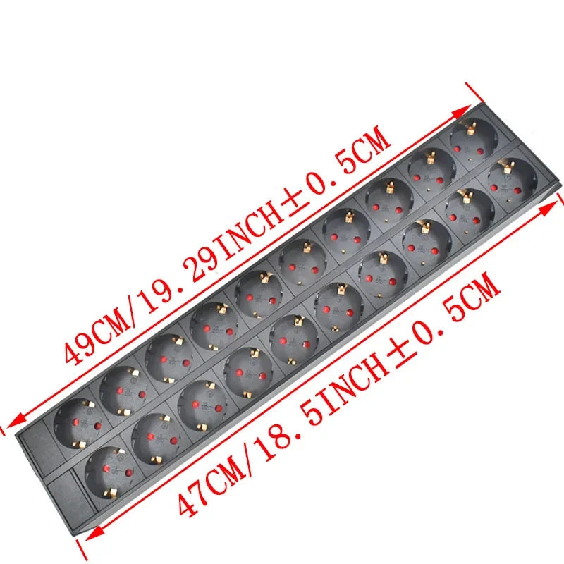 Ổ Cắm PDU Nhôm Tủ Điện 2-10 Ổ Chuẩn Đức Có Công Tắc - Daisan Mart