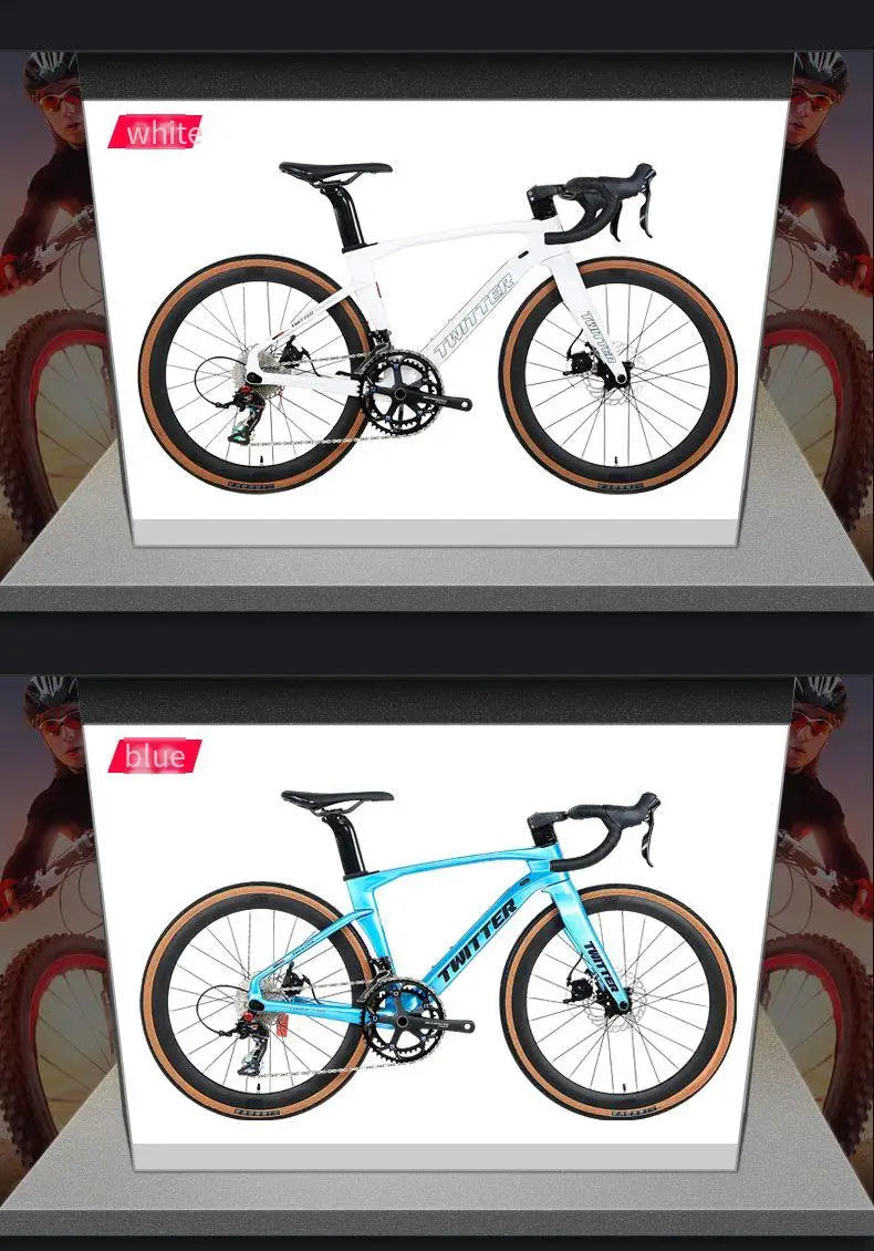 Twitter children's carbon fiber road bike 24 inch Hydraulic Disc Brake Road Racing Bicycle WheelTop GEX-12S student bicicleta