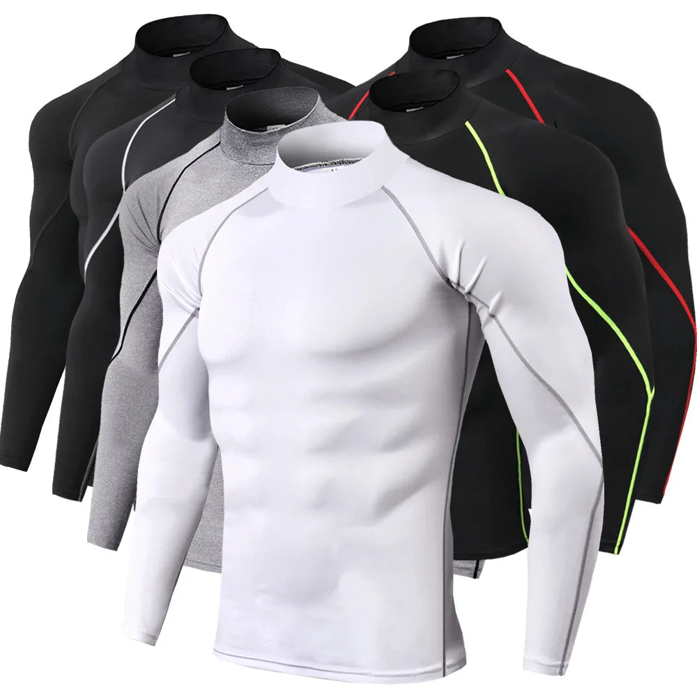 Men's Long Sleeve Quick Dry Stretch Gym Fit Sports Shirt