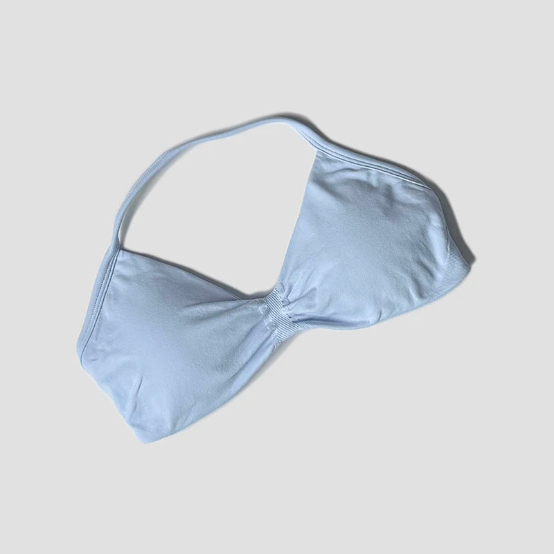 Sexy Push Up Backless Halter Women's Gym Top