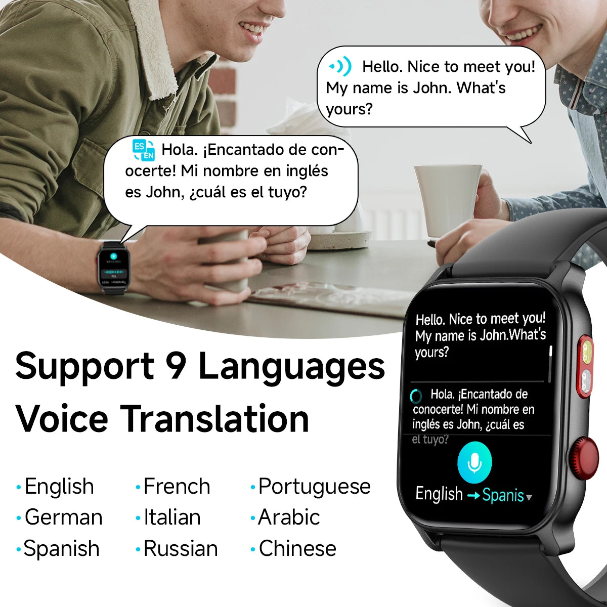 Đồng hồ thông minh AI dịch thuật đa năng IP68 100 môn thể thao